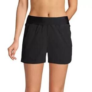 Lands' End SunShade UPF 50 5" Swim Board Shorts with Panty Black Womens Size 20W